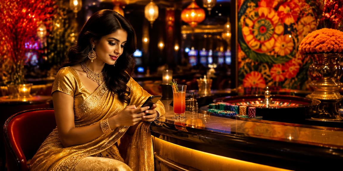 সিলেটে শাড়ি পরা মহিলা মোবাইলে ক্যাসিনো গেম খেলছেন